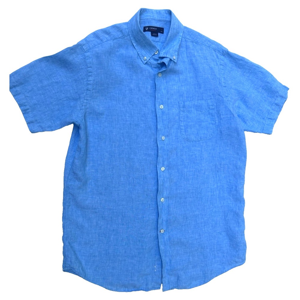 Cremieux 100% Linen Short Sleeve Beach Vacation Minmalist Size M